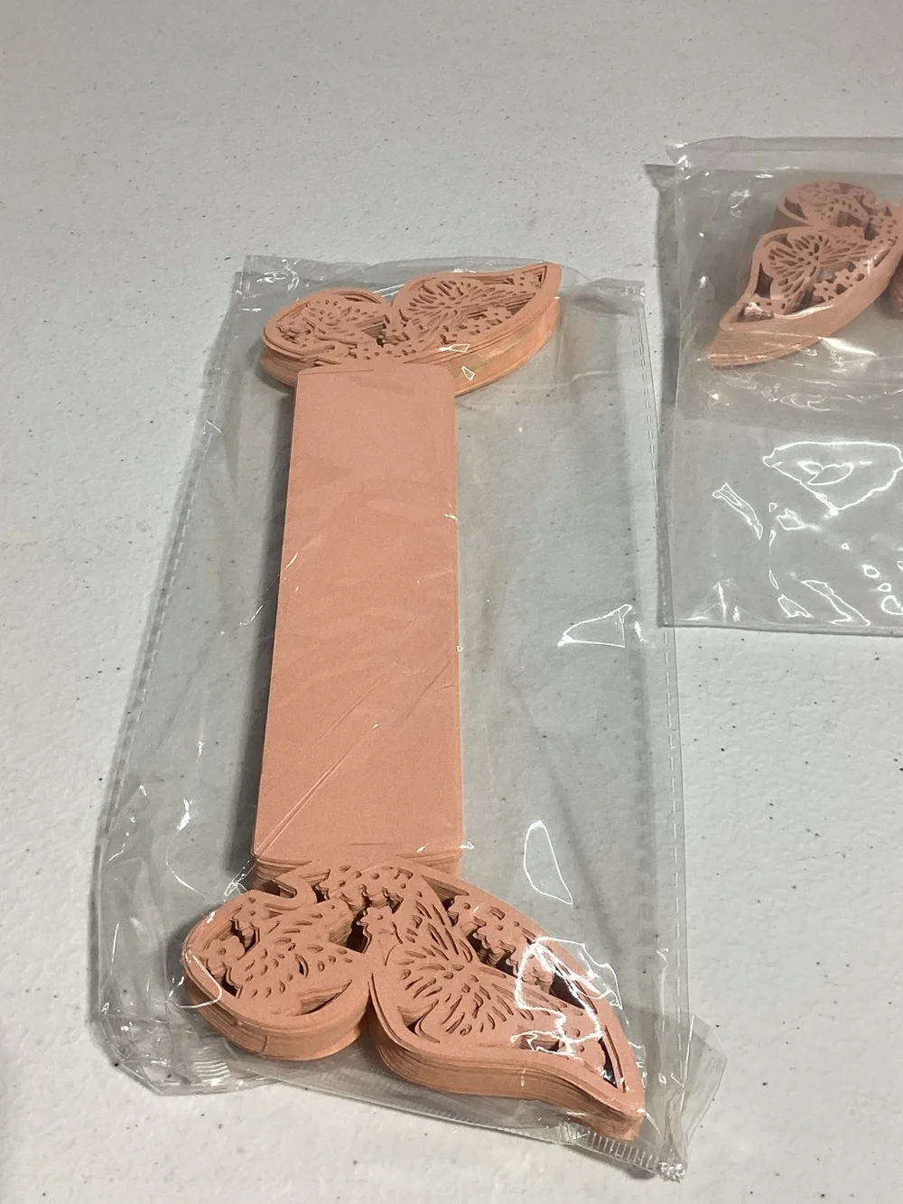 Laser cut butterfly wine glass place cards